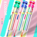 8 in 1 Multicolor Crayon Pen