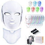 Project E Beauty Photon Skin Rejuvenation Face & Neck Mask | Wireless LED Photon Red Blue Green Therapy 7 Color Light Treatment Anti Aging Spot Removal Wrinkles Whitening Facial Skin Care Mask