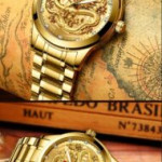 New Golden Mens Watches Top Brand Luxury Chinese Dragon Watch Business Full Steel Quartz Clock Male Relogio Masculino