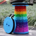 Rainbow Color Folding Stool, Outdoor Fishing Party Travel Portable Multifunctional Stool