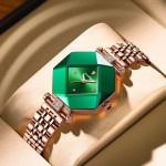 Diamond Cut Ladies Watch Rose Gold/Green